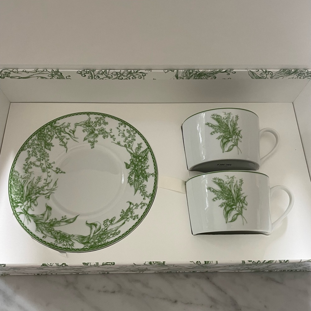 DIOR Lily of the Valley Porcelain Teacup Set